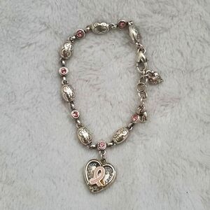 Vtg Brighton Power Of Pink Breast Cancer Bracelet Love Heals RETIRED